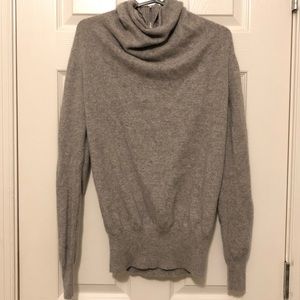 Gray cashmere Tory Burch turtle/cowl neck sweater